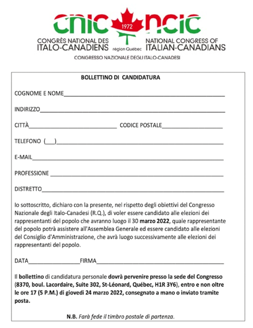 Congresso Nazionale degli Italo-Canadesi (regione Quebéc)